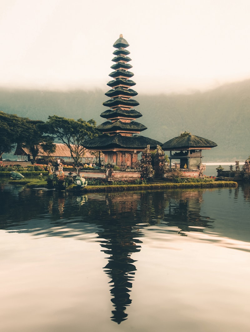Bali beach and temple
